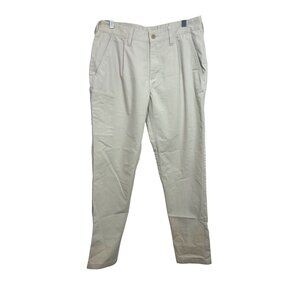 Adidas Men’s Pants 30 x 34 Light Beige Cargo Pocket Logo Pleated Pockets Loops